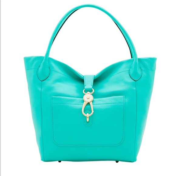 Dooney & Bourke Handbags - Dooney & Bourke Belvedere Jade Logo Lock Tote EUC